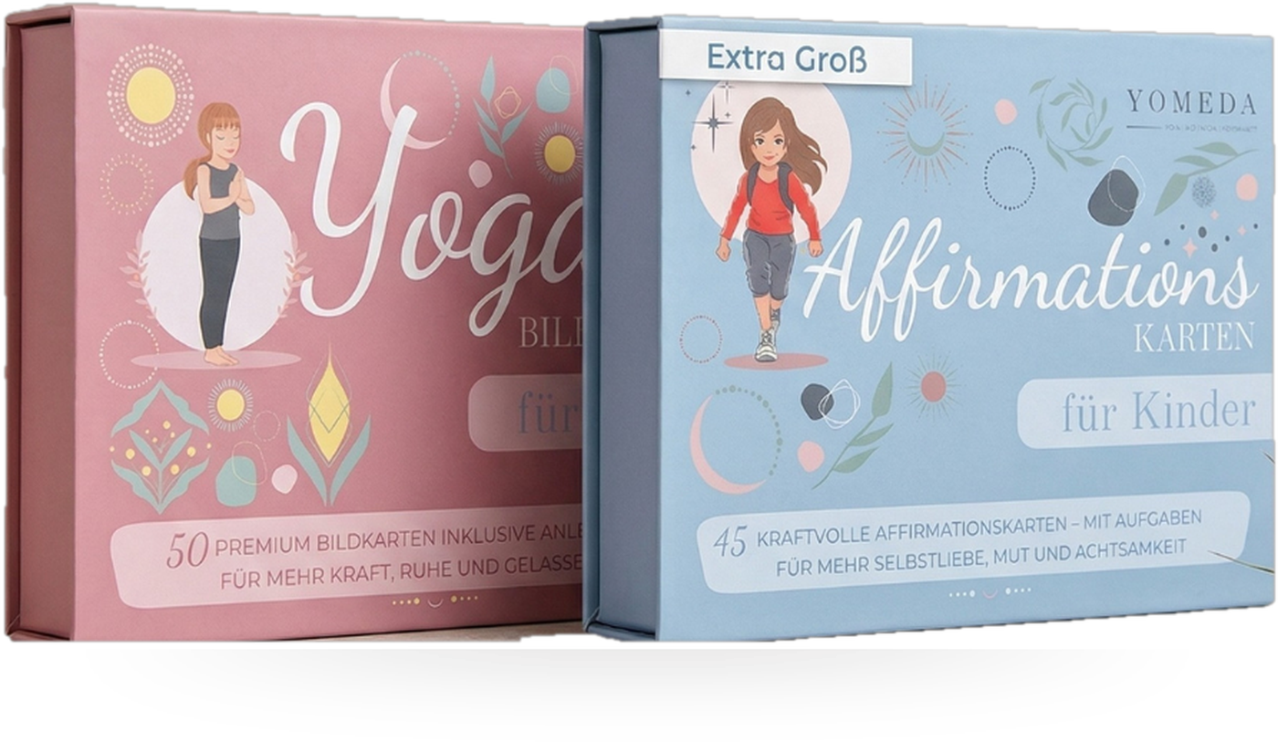 Yomeda Yogakarten und Affirmationskarten Boxen