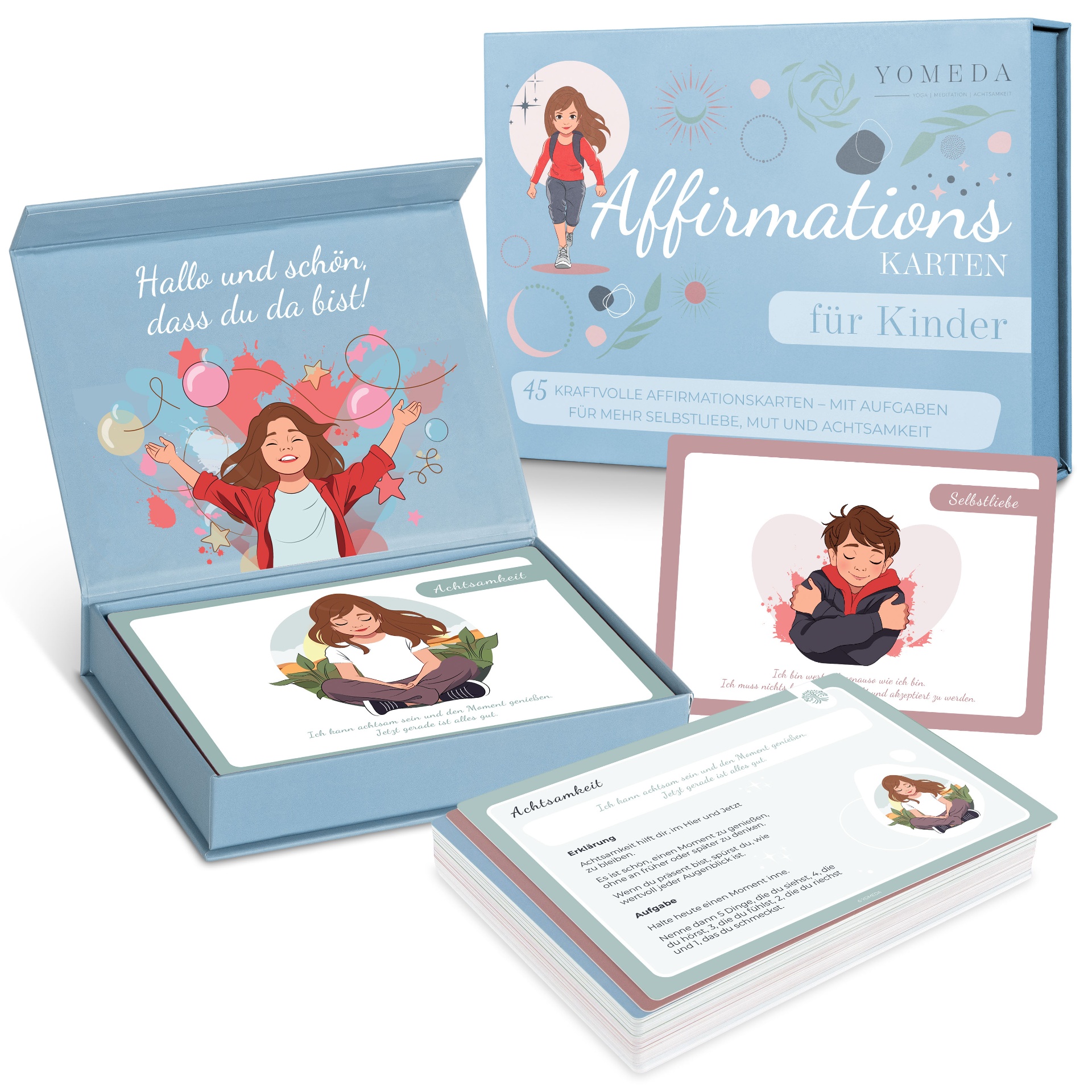 Yomeda Affirmationskarten – 45 positive Gedanken für Kinder